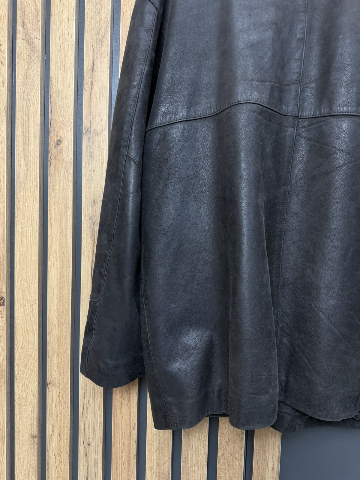 Adidas Vintage Adidas Dark Brown Leather Jacket Coat Size L Size US L / EU 52-54 / 3 - 17 Thumbnail