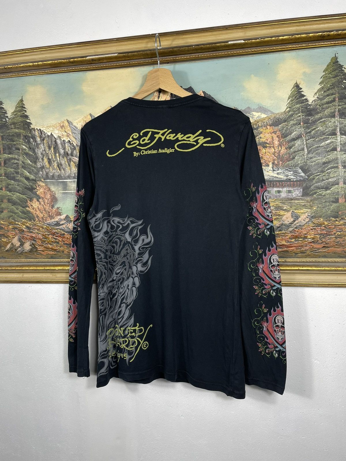 Christian Audigier × Ed Hardy × Vintage Ed Hardy Retro 00s LS Hiphop Rap Swag Drip Affliction Grunge Size US XS / EU 42 / 0 - 6 Thumbnail