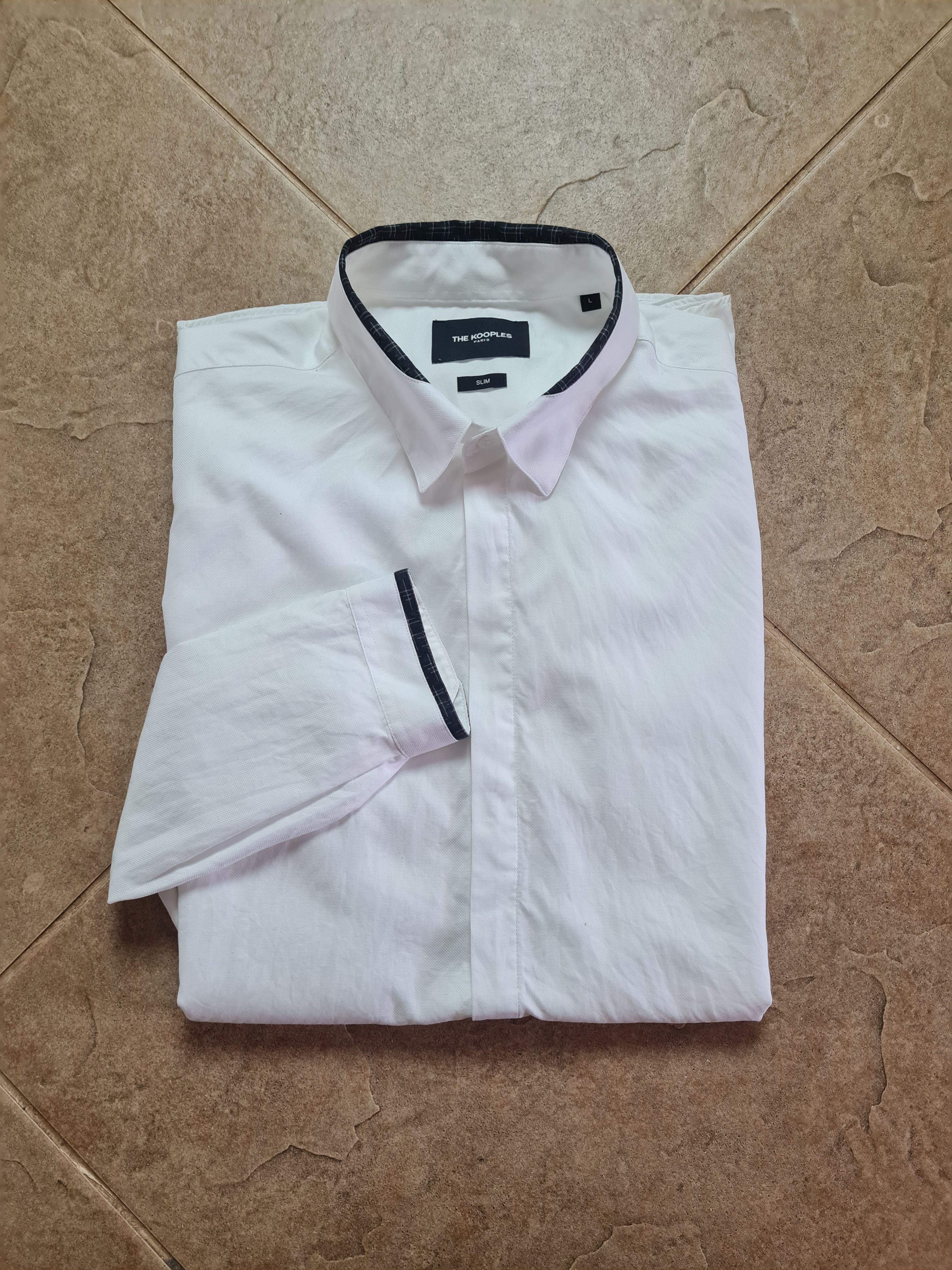 The Kooples Mens White Dress Shirt The Kooples Banded Collar Size L Size US L / EU 52-54 / 3 - 2 Thumbnail