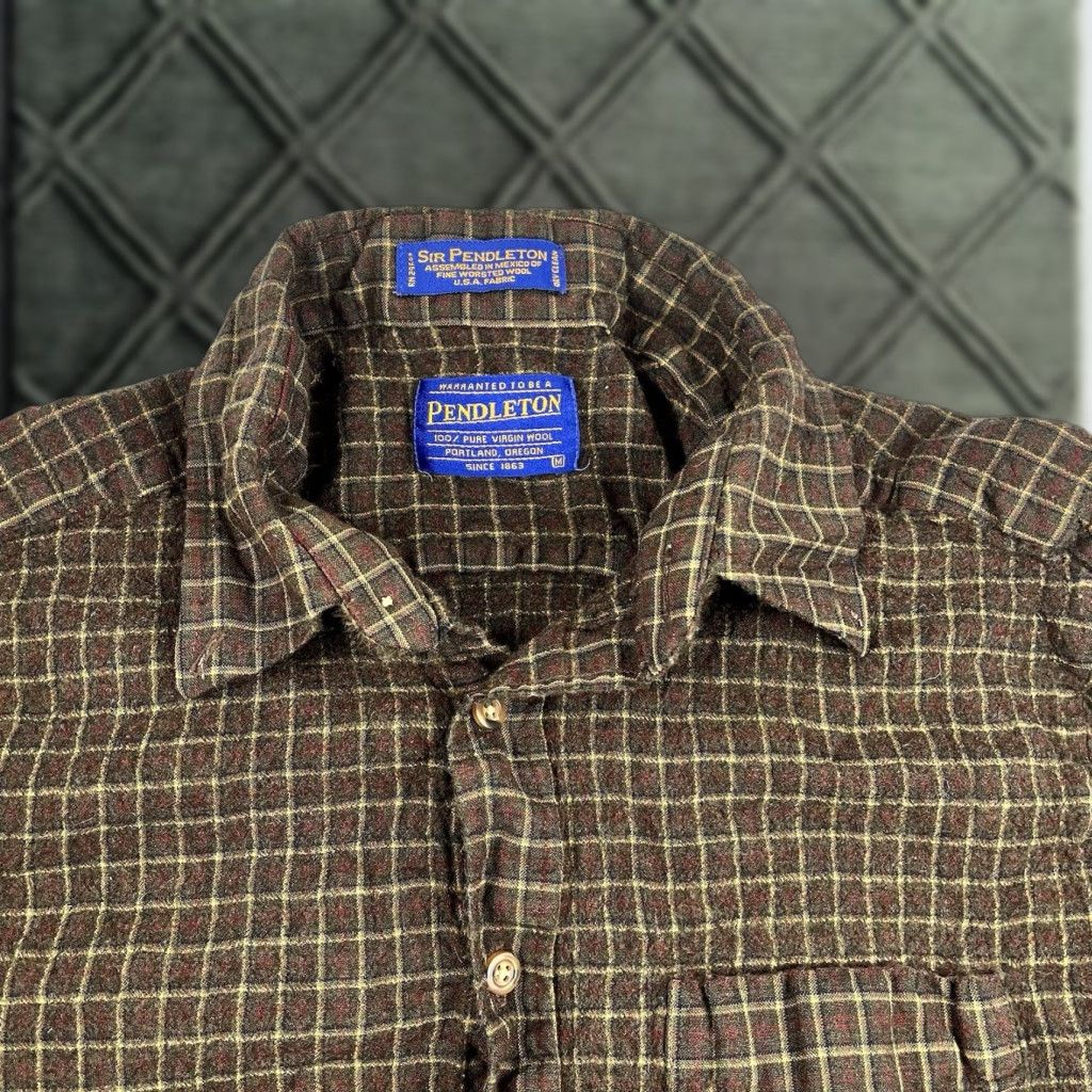 Pendleton VINTAGE Pendleton Sir Pendleton Flannel Brown Plaid Medium Shirt Womens Size M / US 6-8 / IT 42-44 - 1 Thumbnail