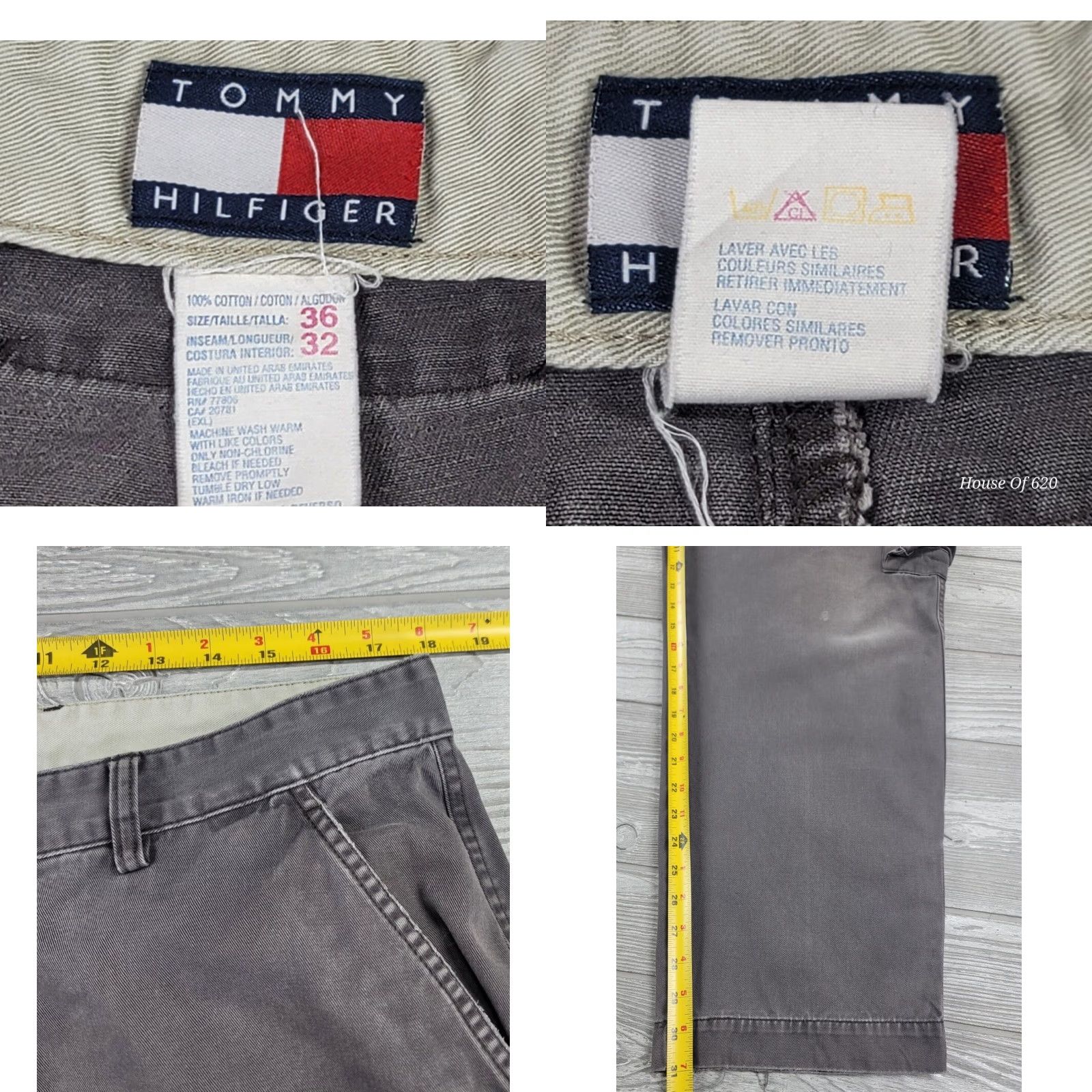 Tommy Hilfiger VINTAGE Tommy Hilfiger Gray Cargo Pants 36x31 Chino Baggy Workwear Jeans - Mens Size US 36 / EU 52 - 9 Thumbnail
