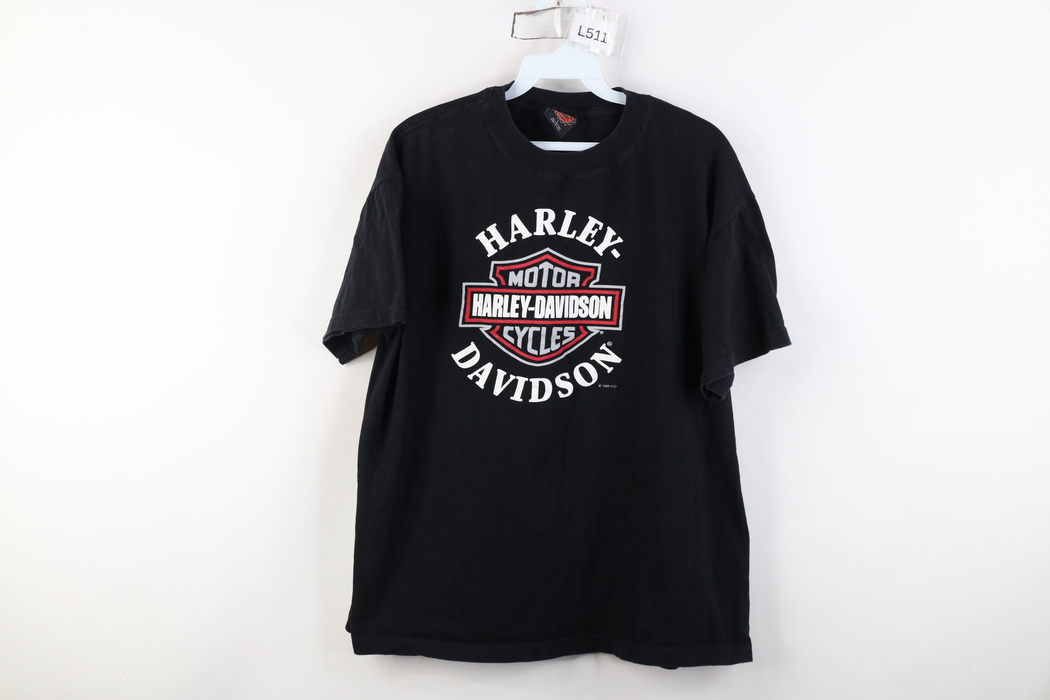 Harley Davidson Vintage 90s Harley Davidson Spell Big Logo T-Shirt USA Size US L / EU 52-54 / 3 - 1 Thumbnail