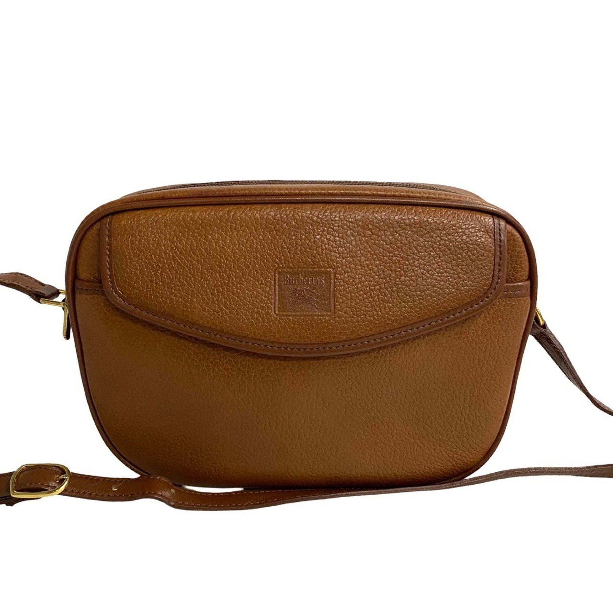 image of Burberry Nova Check Shadow Horse Leather Shoulder Bag Pochette Brown 30109, Women's