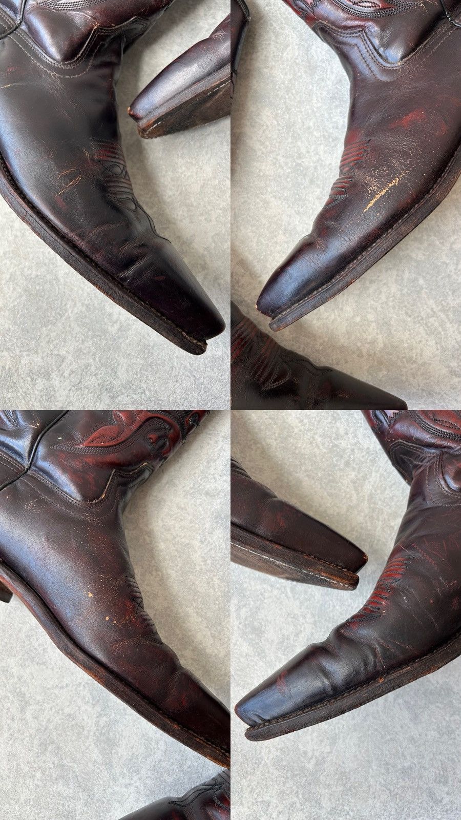 Sendra Sendra Western Cowboy Burgundy Leather Boots Size US 8 / EU 41 - 16 Thumbnail