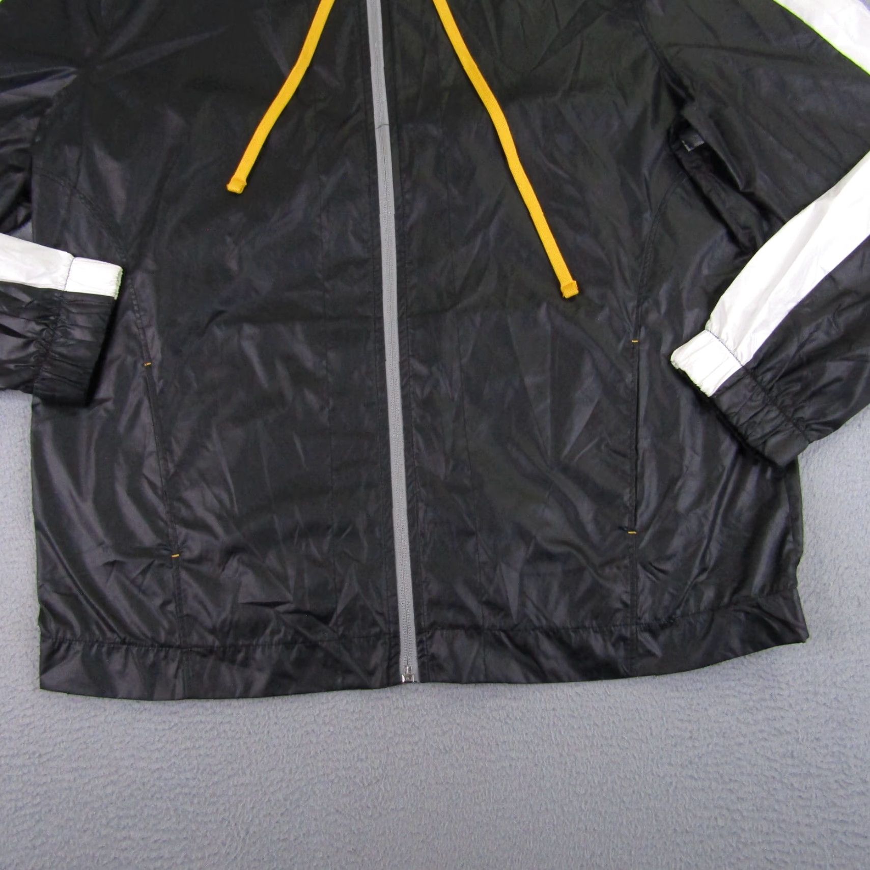 Vintage Zella Jacket Women Large Black White Full Zip Windbreaker Lightweight Track Coat Womens Size L / US 10 / IT 46 - 5 Thumbnail