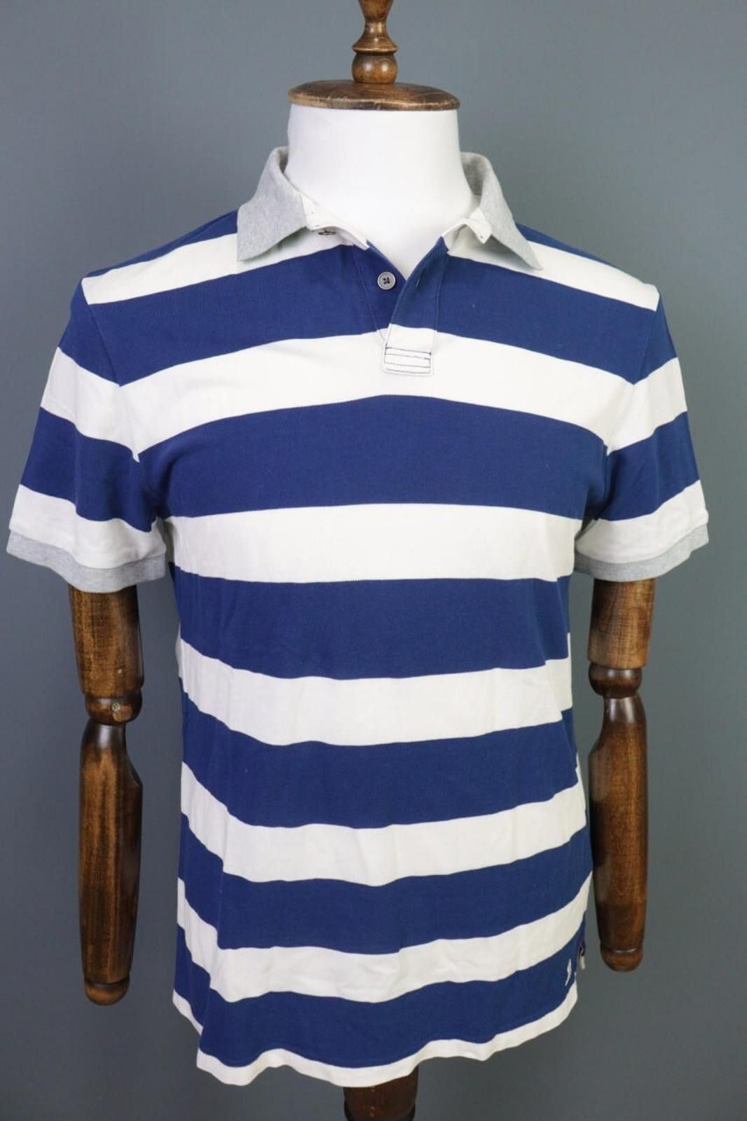 Designer Hackett London White Striped Short Sleeve Polo Shirt Size L Size US L / EU 52-54 / 3 - 5 Thumbnail