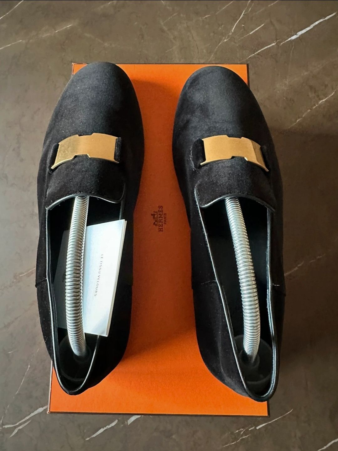 Hermes Mocassini Hermès Pacôme in pregiato velluto nero Size US 8.5 / EU 41-42 - 5 Thumbnail
