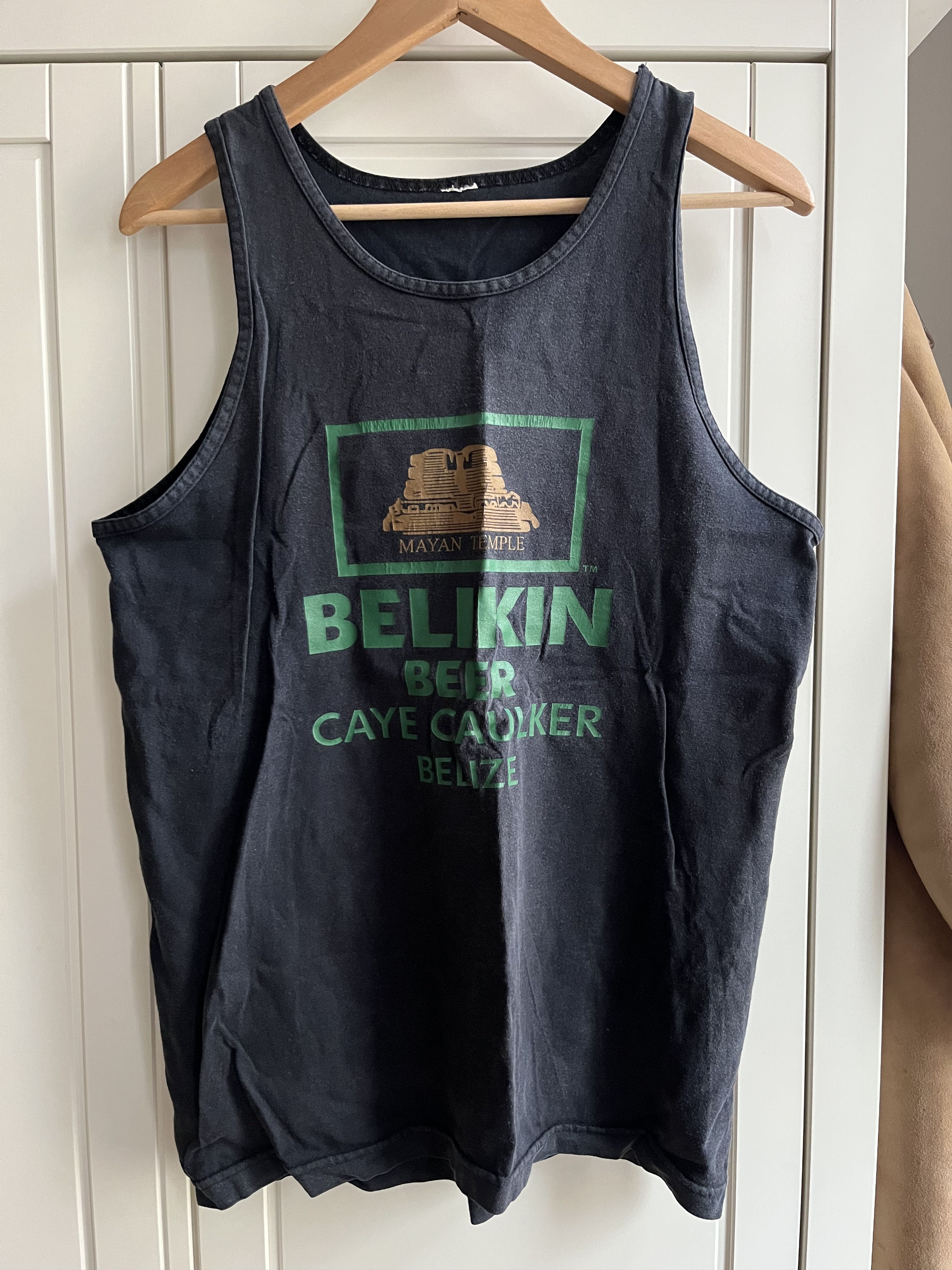 Vintage Belize Bier Tank Top Achselshirt Latino, Gr. M / L, schwarz Size US M / EU 48-50 / 2 - 1 Thumbnail