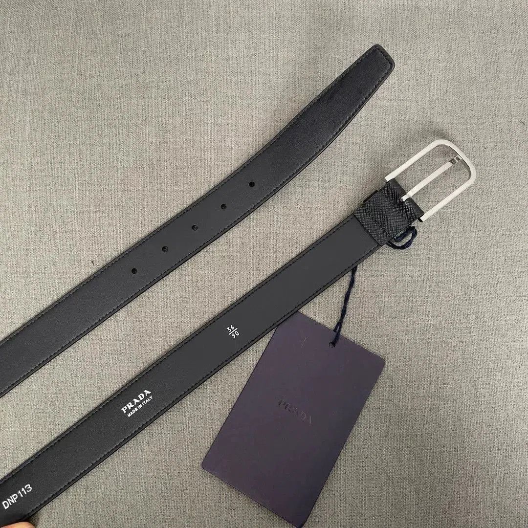 Prada Prada Classic Cross-Grain Leather Belt. Size ONE SIZE - 7 Thumbnail