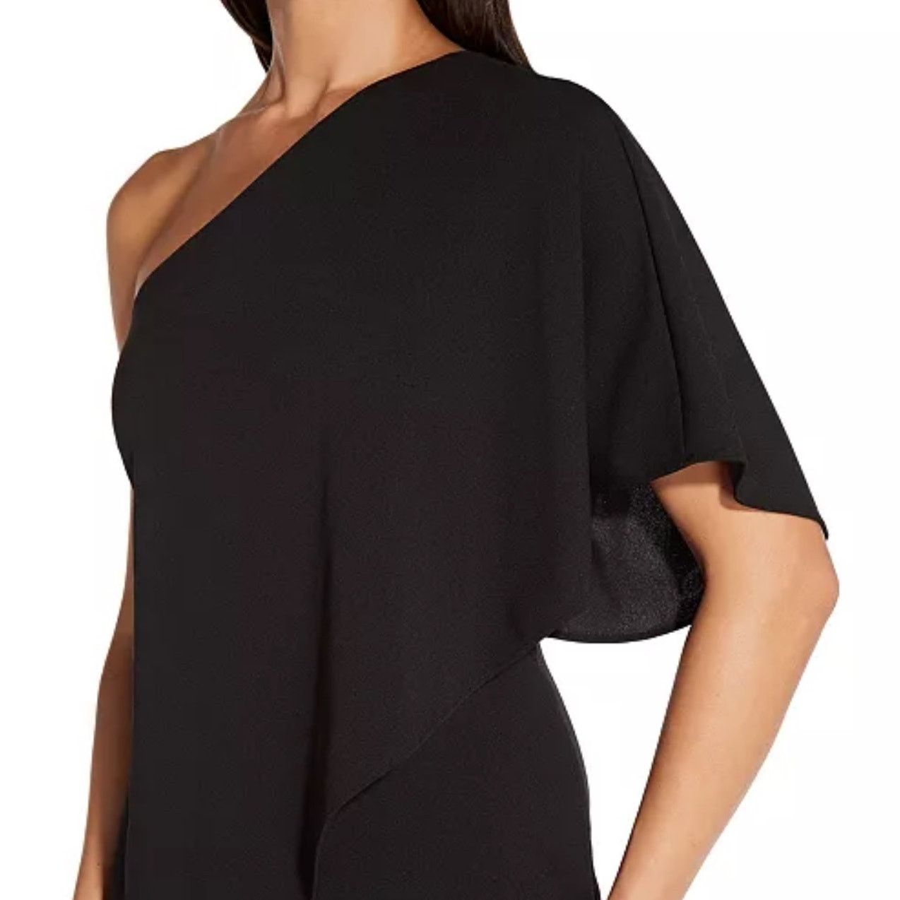 Adrianna Papell Adrianna Papell Black One Shoulder Flowy Jumpsuit Size 4 Size 27" / US 4 / IT 40 - 12 Thumbnail