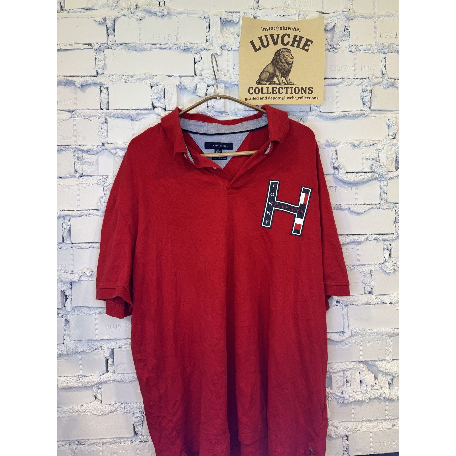 Tommy Hilfiger Tommy Hilfiger Shirt Red Custom Fit Big H Patch Polo Casual Size US XL / EU 56 / 4 - 1 Thumbnail