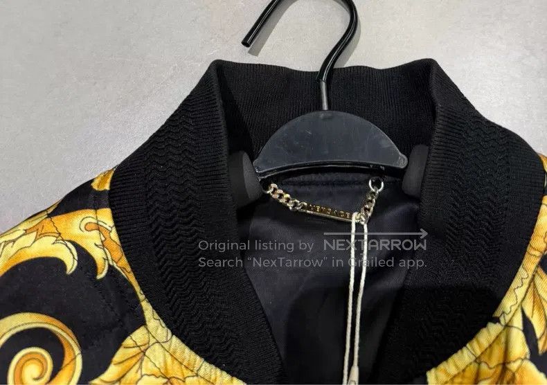 Versace Versace Black gold baroque men's cotton jacket Size US M / EU 48-50 / 2 - 2 Thumbnail
