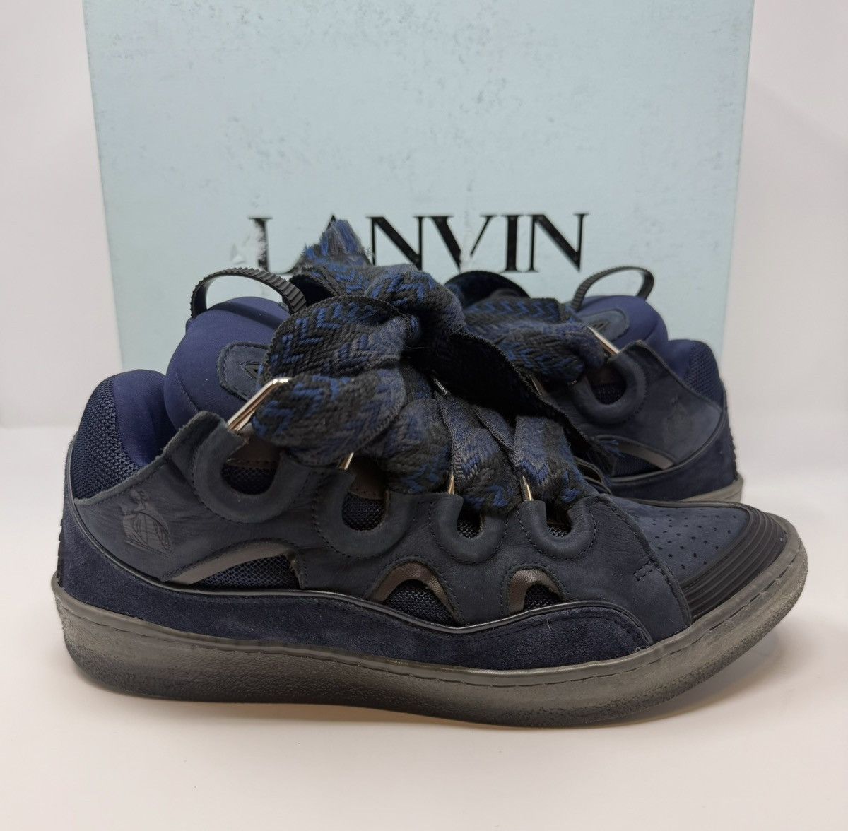 Lanvin Lanvin Curb Sneaker Navy Size US 9 / EU 42 - 1 Thumbnail