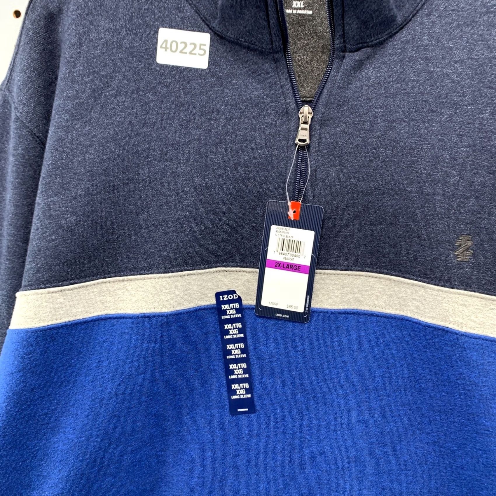 Izod IZOD Advantage Performance 1/4 Zip Pullover Sweater Mens 2XL BLUE NWT Size US XXL / EU 58 / 5 - 4 Thumbnail