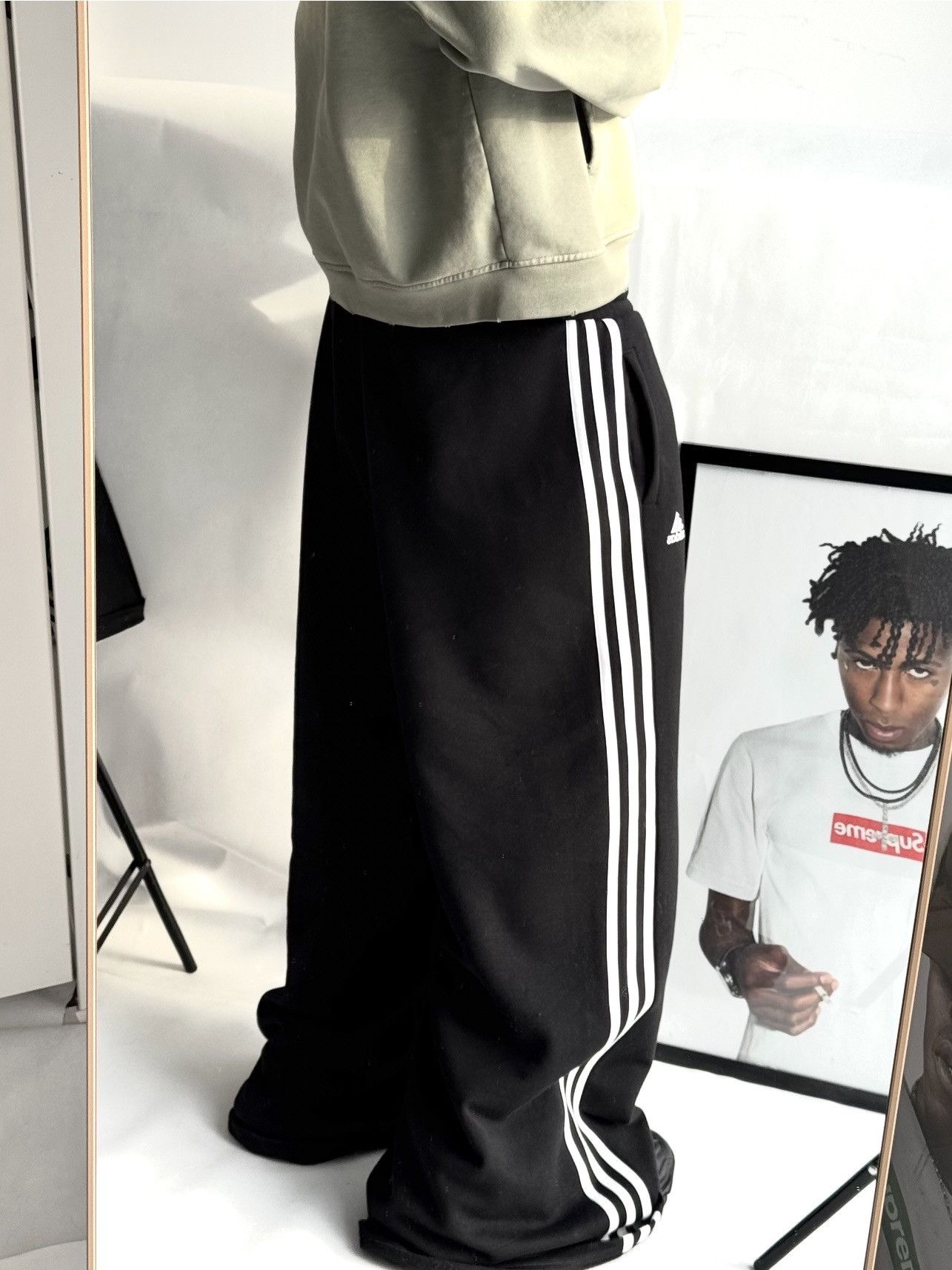 Adidas Unisex Adidas Balenciaga Style baggy Cotton Track Sweatpants Size US 33 - 6 Thumbnail