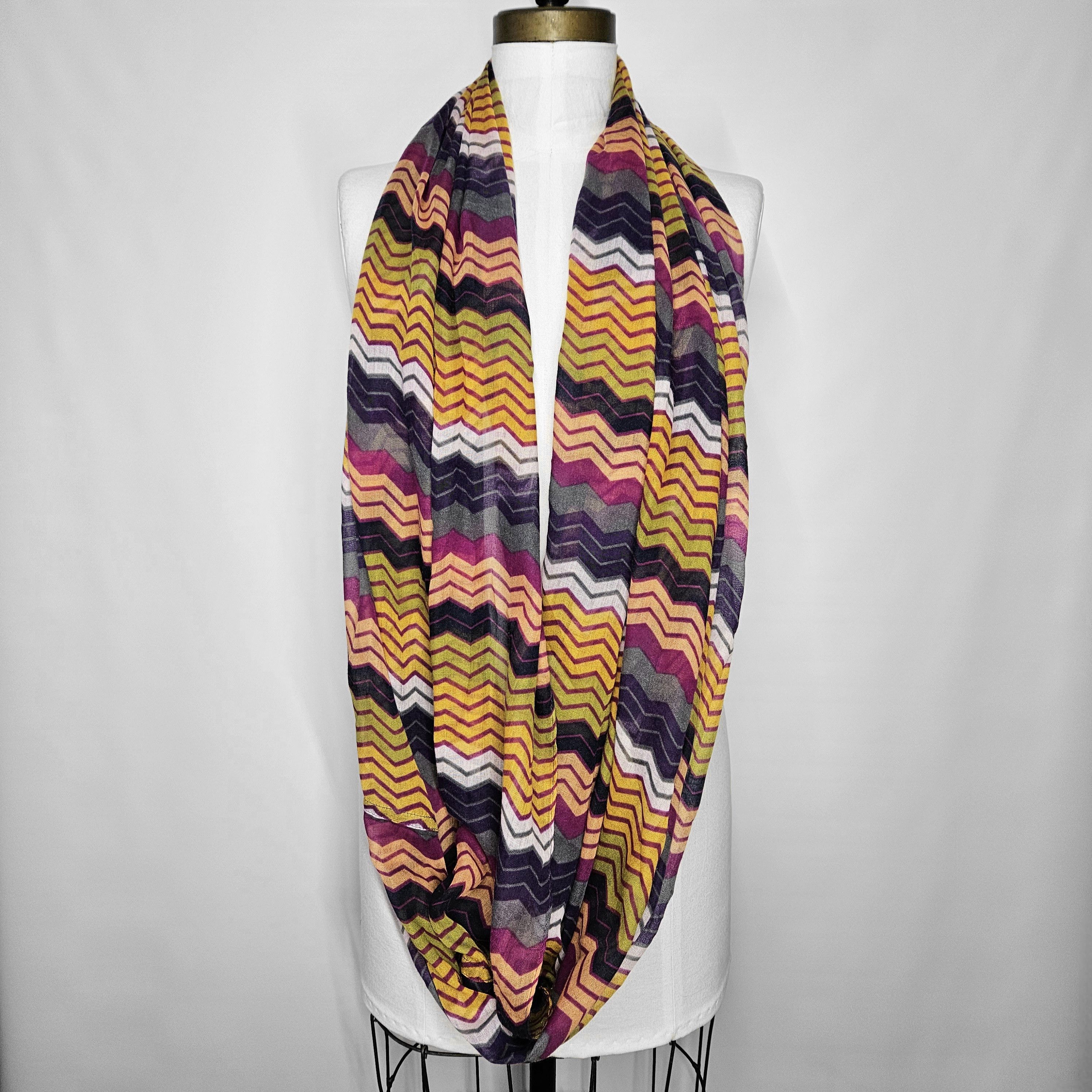 Other Natasha 74x36" Infinity Scarf Sarong Zig Zag Rainbow Jewel Size ONE SIZE - 1 Thumbnail