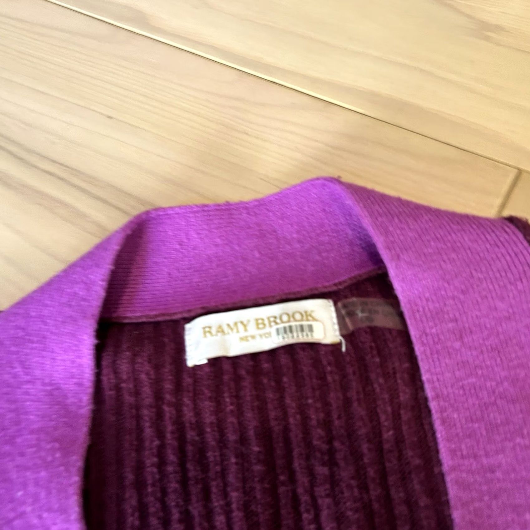 Ramy Brook Ramy Brook Andrea V-Neck Mini Sweater Dress Mulberry Women’s Large L Short Sleeve Knit Buttoned V-Neck Casual Party Wedding Size L / US 10 / IT 46 - 5 Thumbnail