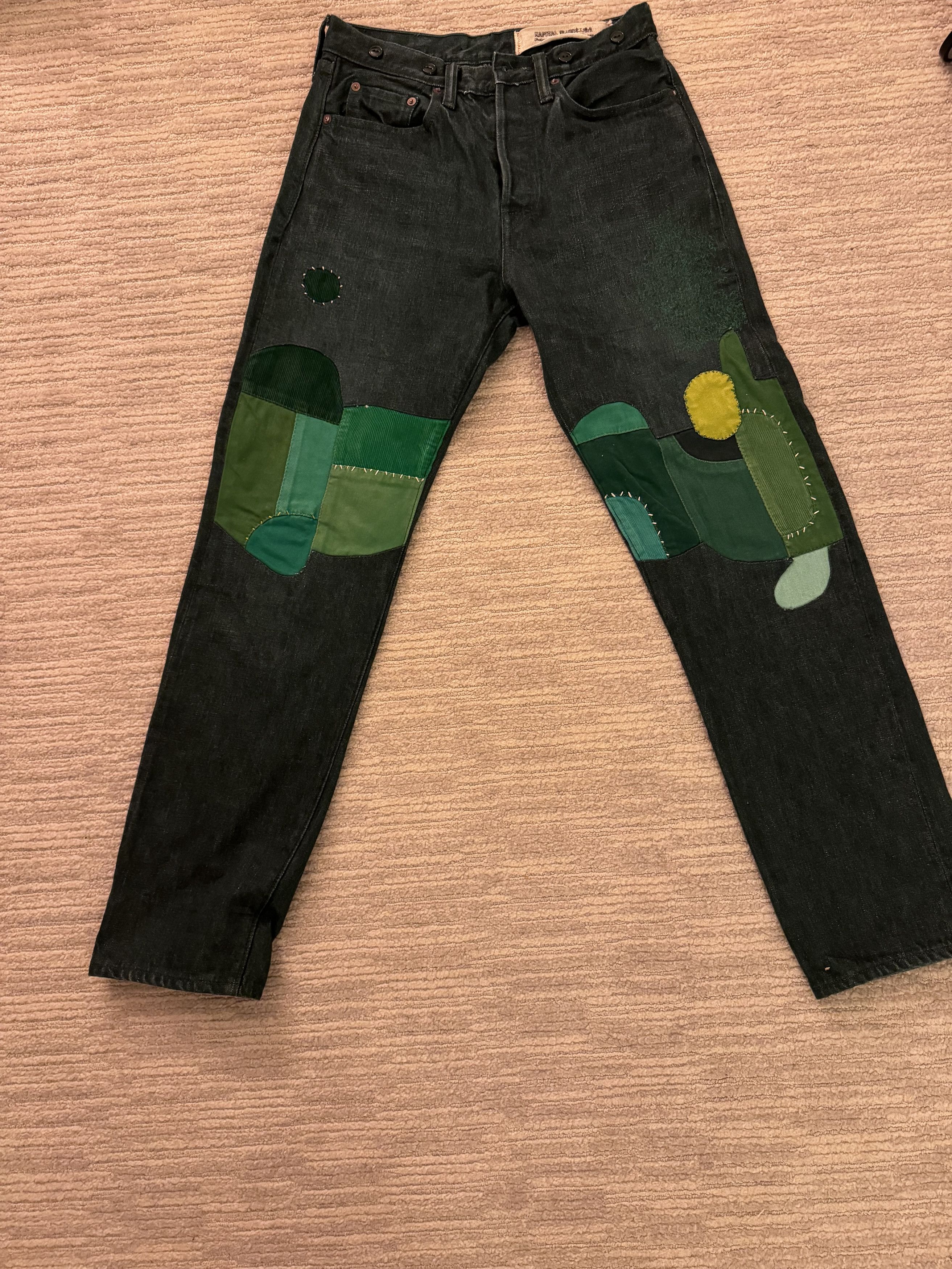 Kapital KAPITAL green denim monkey cisco bonsai jeans Size US 28 / EU 44 - 1 Thumbnail