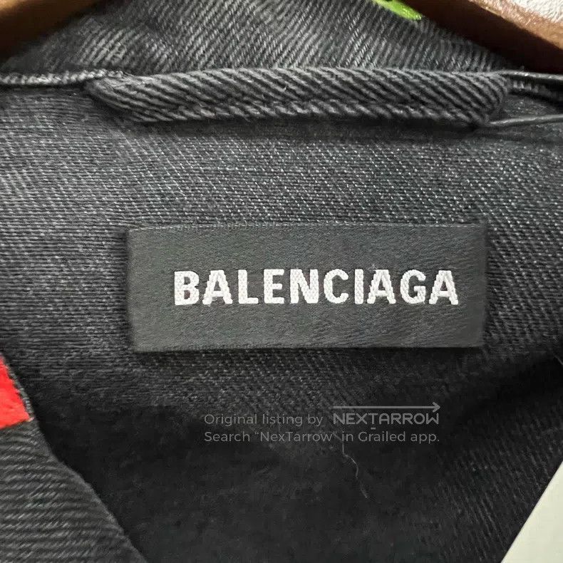 Balenciaga Balenciaga Collar Embroidered Logo Denim Jacket Size US M / EU 48-50 / 2 - 3 Thumbnail