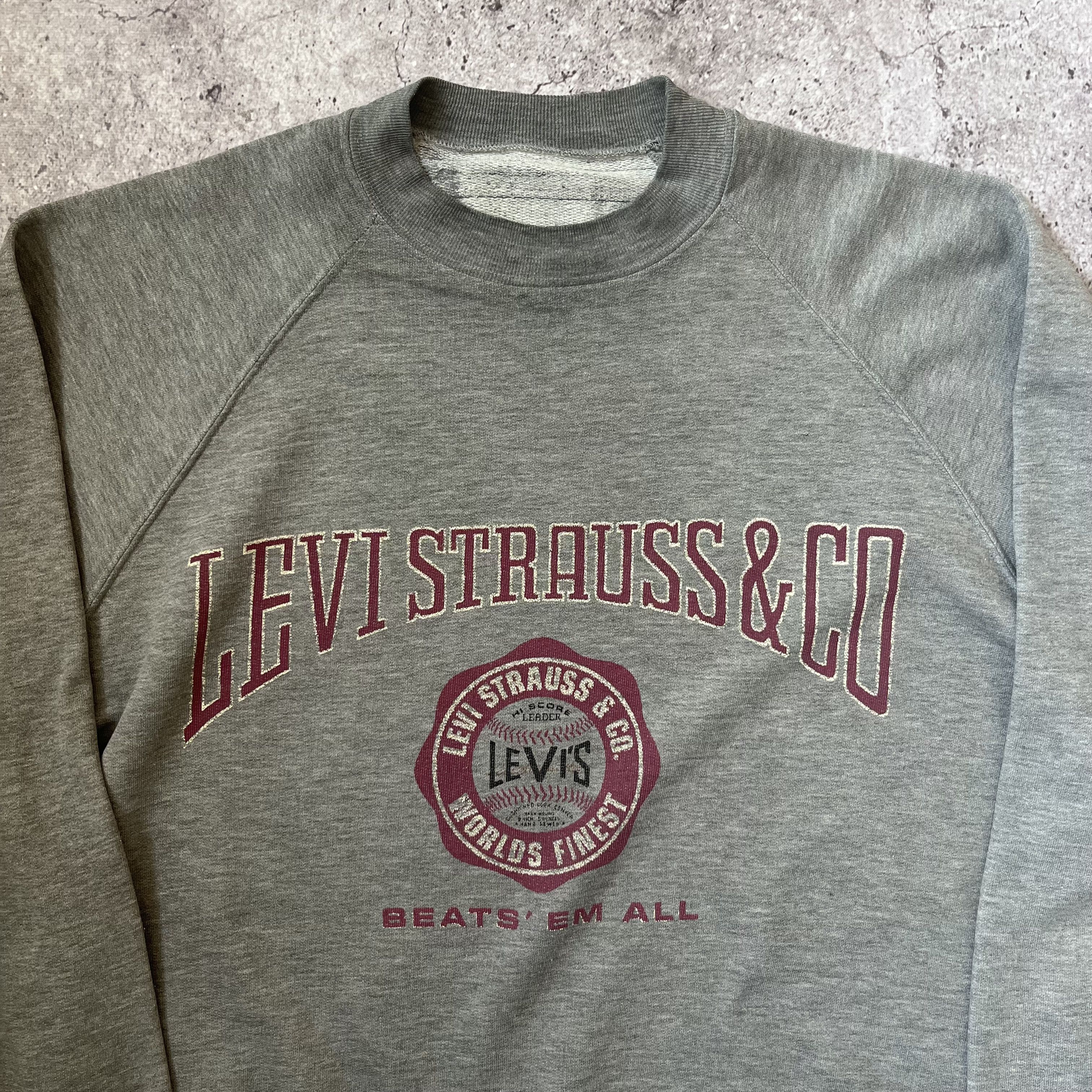 Levi's × Levi's Vintage Clothing × Vintage Vintage Levis Spellout Logo Gray Oversize Sweatshirt Size US L / EU 52-54 / 3 - 2 Thumbnail