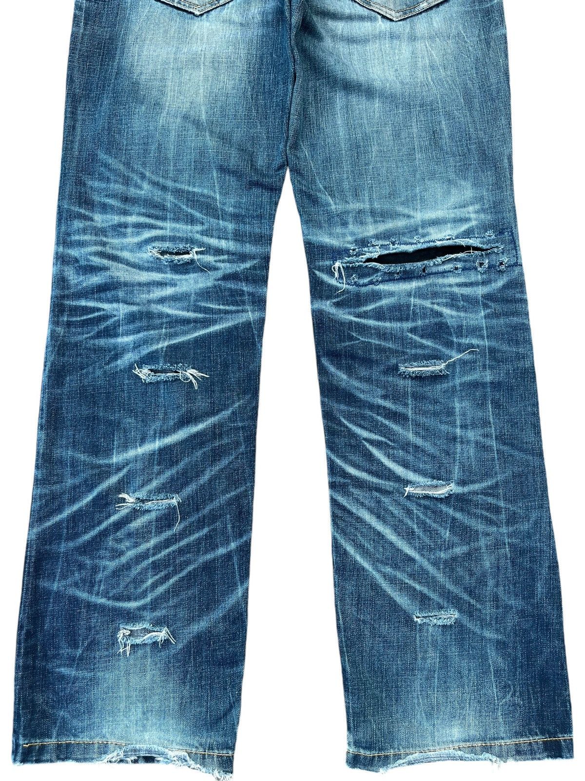 Beauty Beast Vintage Kapital Style Sashiko Boro Trashed Distressed Jeans Size US 34 / EU 50 - 6 Thumbnail
