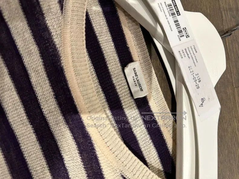 Saint Laurent Paris Saint Laurent Paris Striped Knit Sweater. Size US XL / EU 56 / 4 - 3 Thumbnail