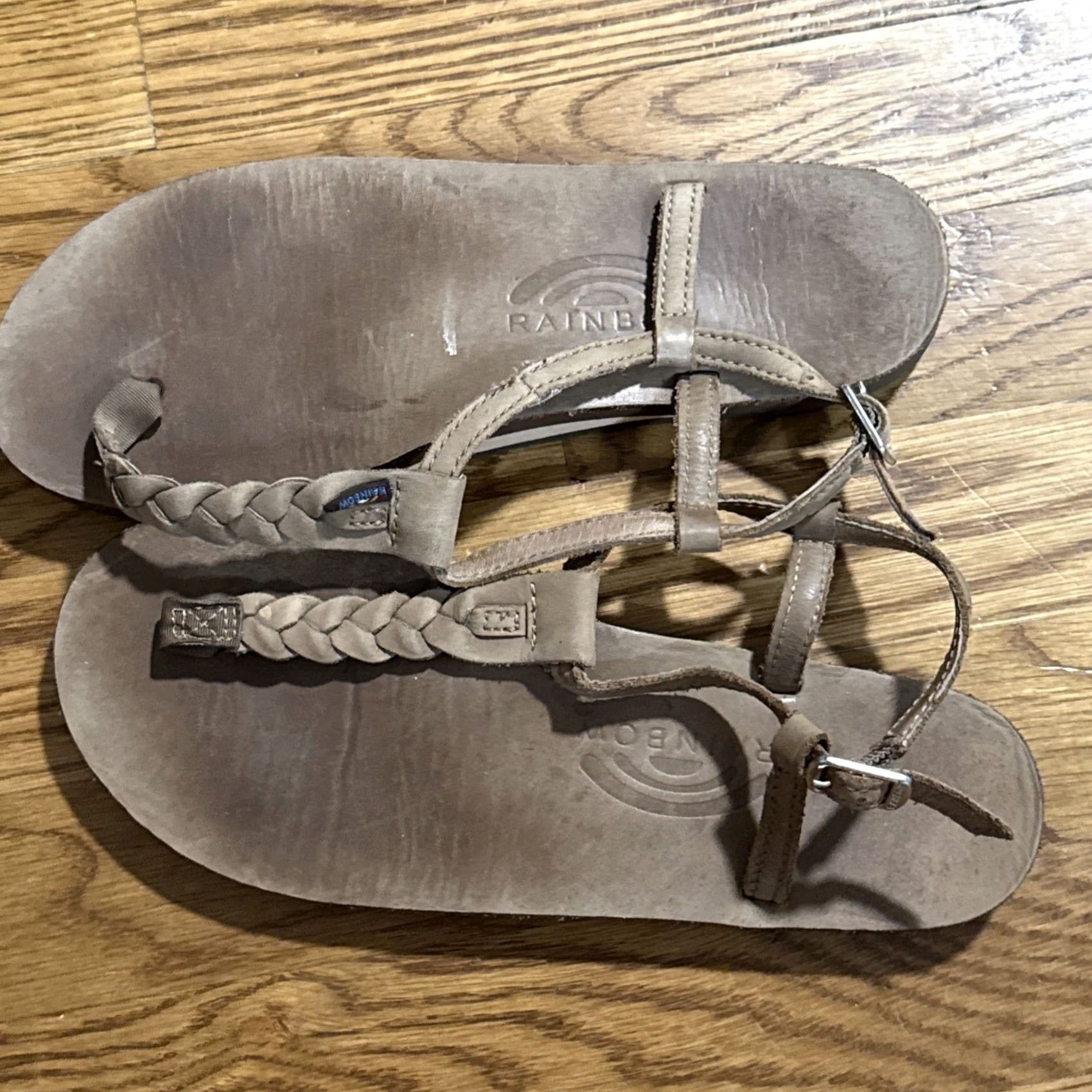 Rainbow Rainbow Sandals T-Street Women Size M 6.5-7.5 Leather Comfort Braided Thong Size US 5 / IT 35 - 4 Thumbnail