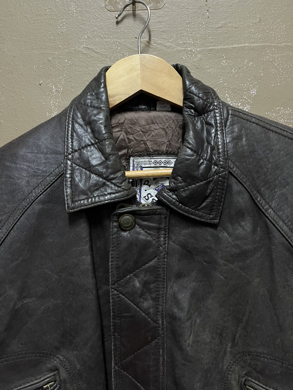 Japanese Brand WIND ARMOR LEATHER HEAVY JACKET by Pelle sports Size US L / EU 52-54 / 3 - 2 Thumbnail