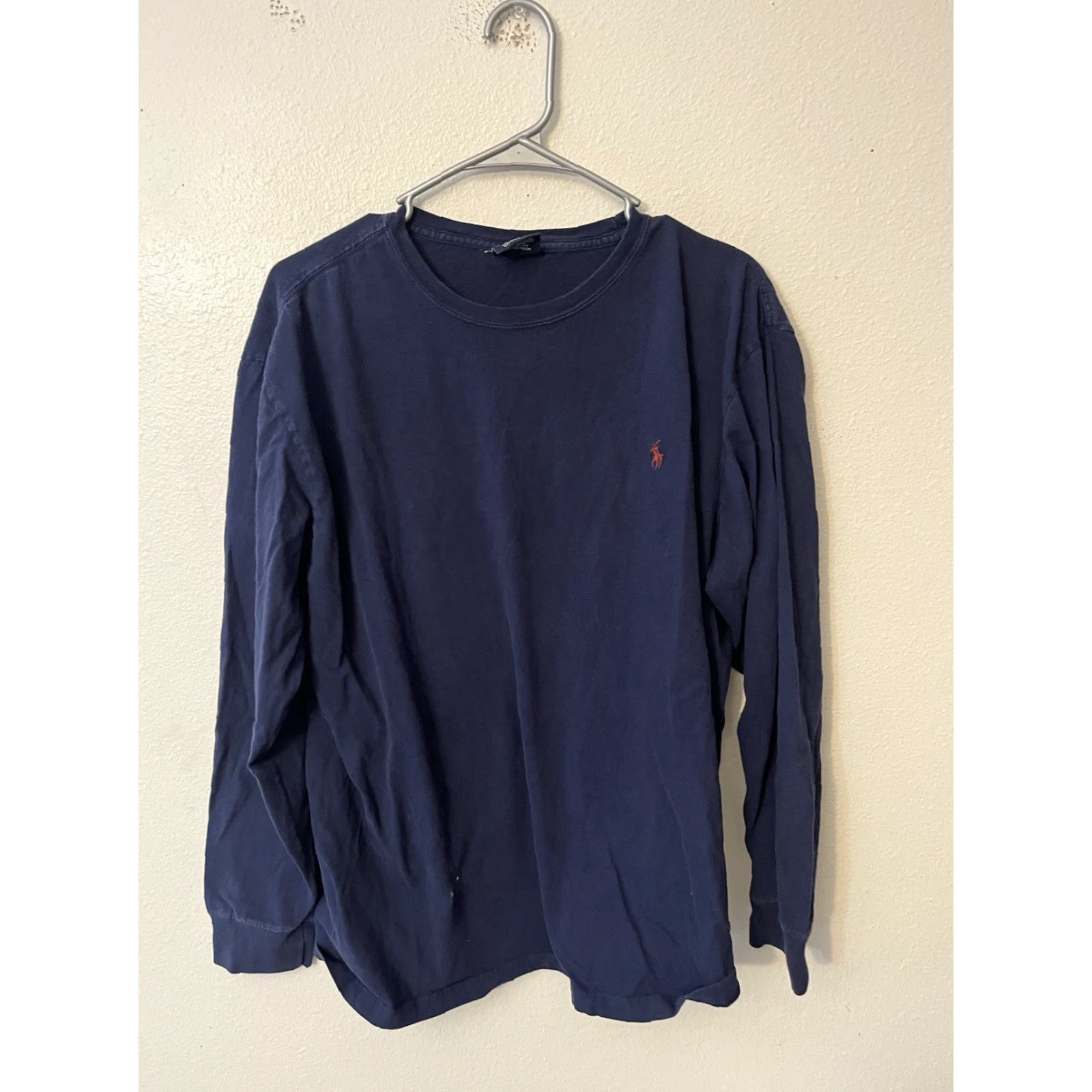 Polo Ralph Lauren Polo Ralph Lauren Tee T Shirt Mens Large Navy Knit Crew Neck Long Sleeve Blue Logo Size US L / EU 52-54 / 3 - 2 Thumbnail