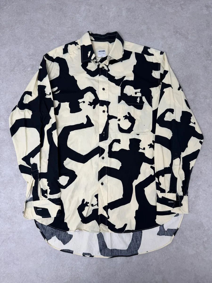Moschino Moschino Beige & Black Crazy Monster Shirt Size US M / EU 48-50 / 2 - 1 Thumbnail