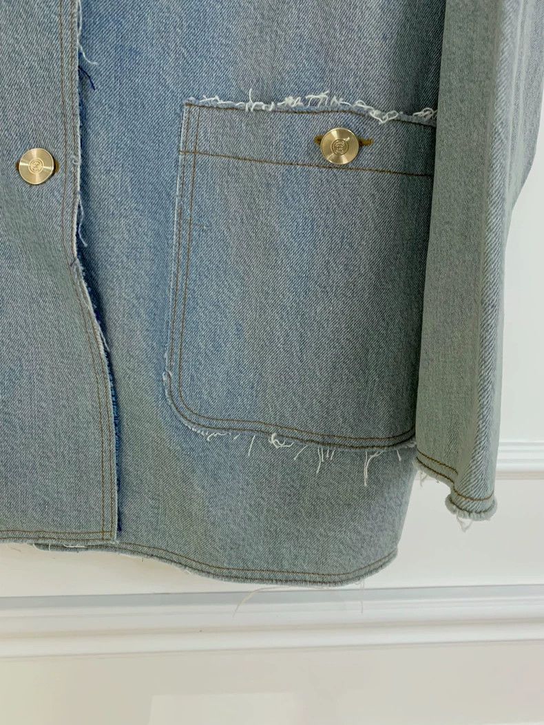 Chanel Chanel 20P fine flash lapel four-pocket denim jacket Size S / US 4 / IT 40 - 6 Thumbnail