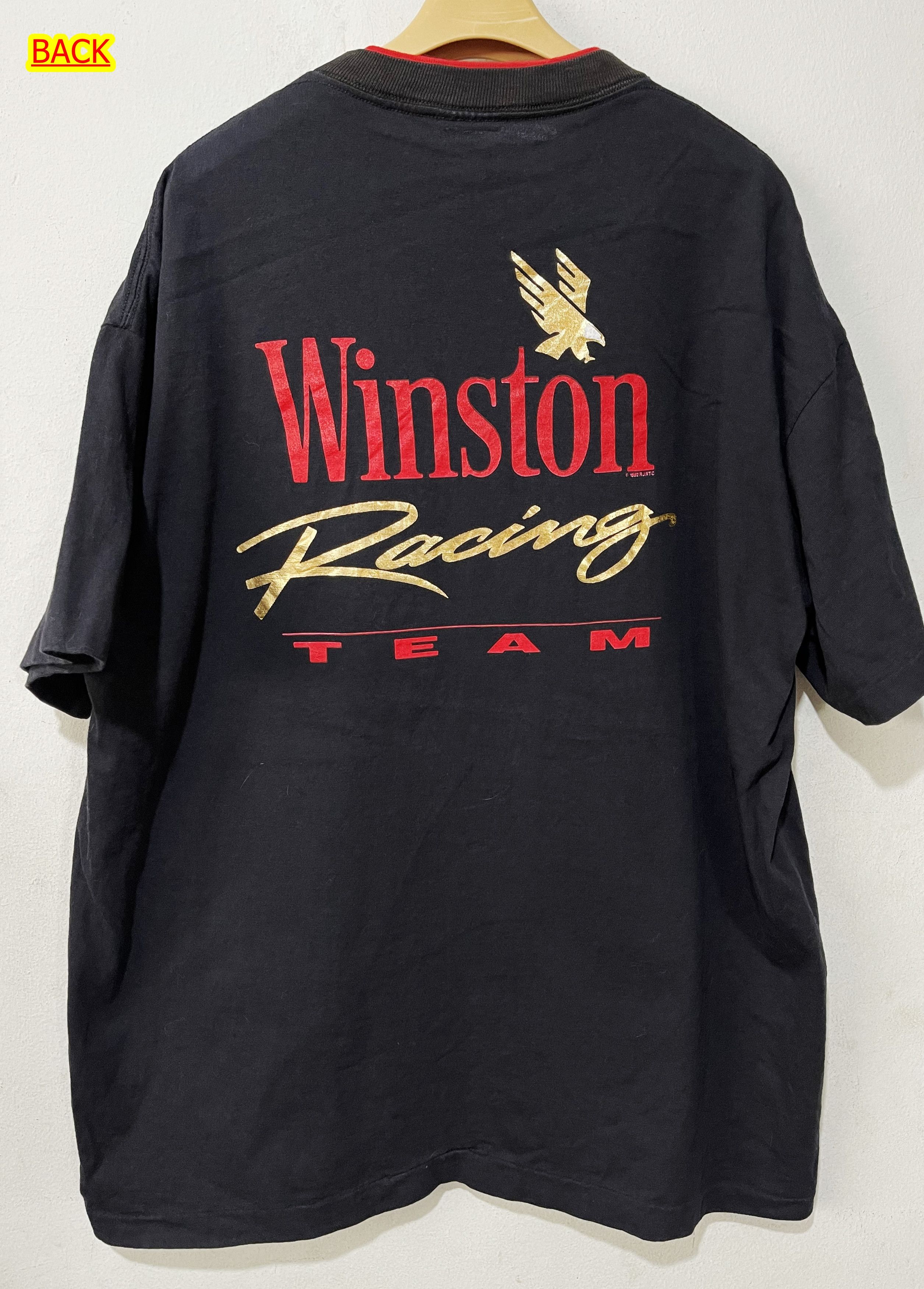 Marlboro × Vintage Vintage 90s Winston Racing Team Pocket Tee Size US XL / EU 56 / 4 - 1 Thumbnail