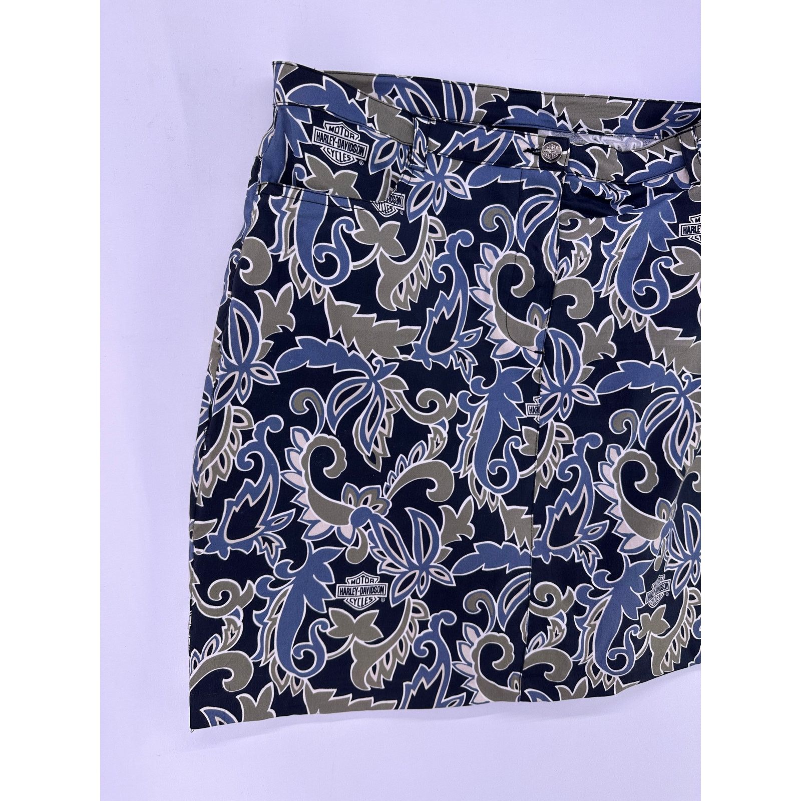 Harley Davidson Harley Davidson Skirt Tori Richard Size 10 Blue Tan Floral Size 32" / US 10 / IT 46 - 2 Thumbnail