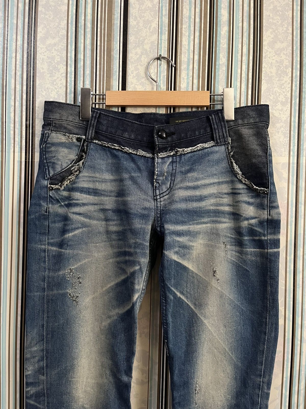 Japanese Brand 2000s GASOLINE jeans trashed faded #H3 Size US 30 / EU 46 - 3 Thumbnail