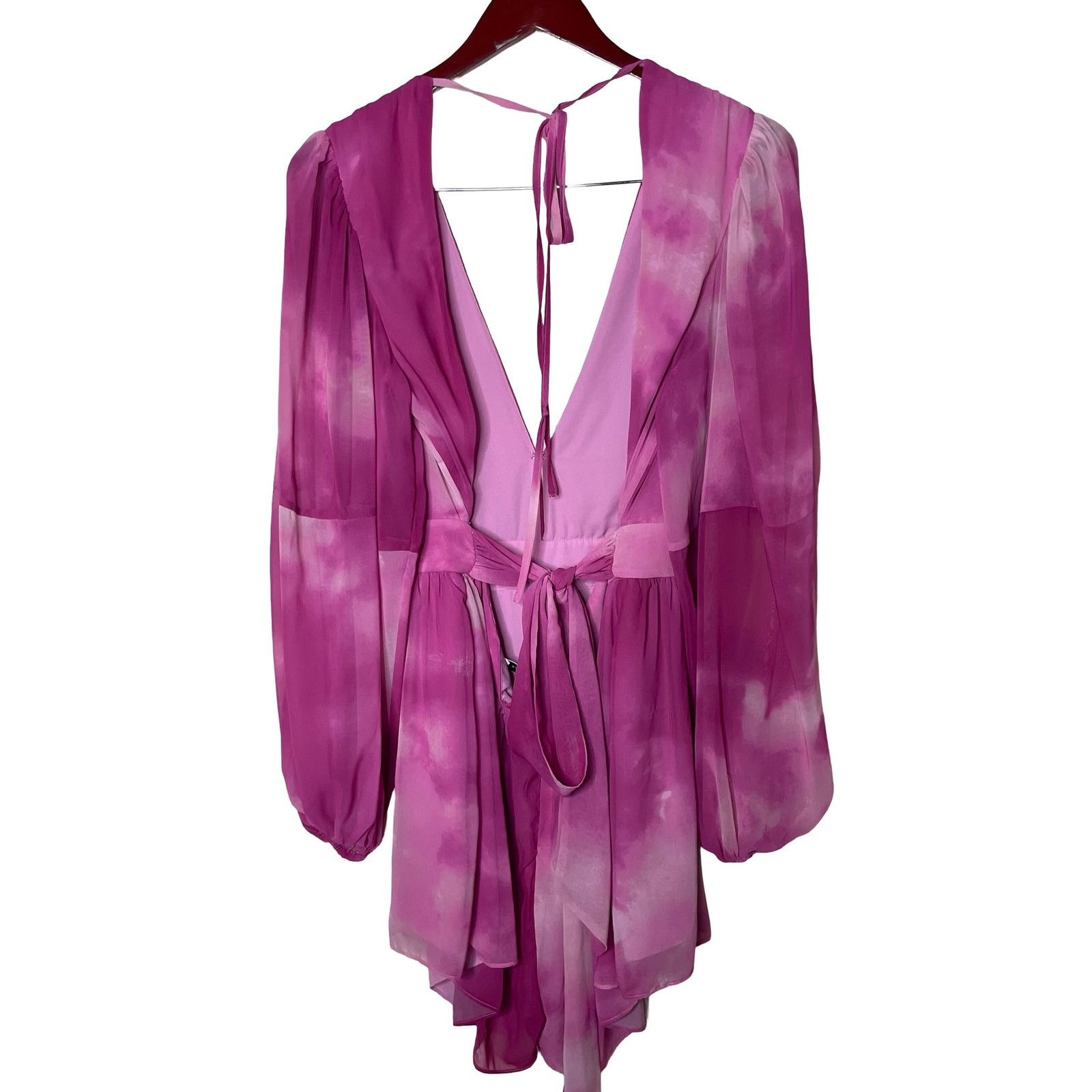 Other TOCCIN X RTR Pink Tie Dye Lightweight open back Romper sz 10 Size 32" / US 10 / IT 46 - 2 Thumbnail
