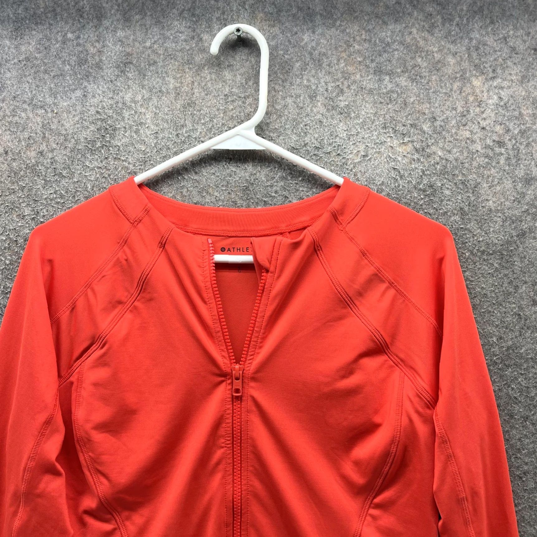 Athleta Athleta One Piece Swimsuit Womens L Orange Long Sleeve Zip Front Rashguard Shirt Swim Size L / US 10 / IT 46 - 7 Thumbnail