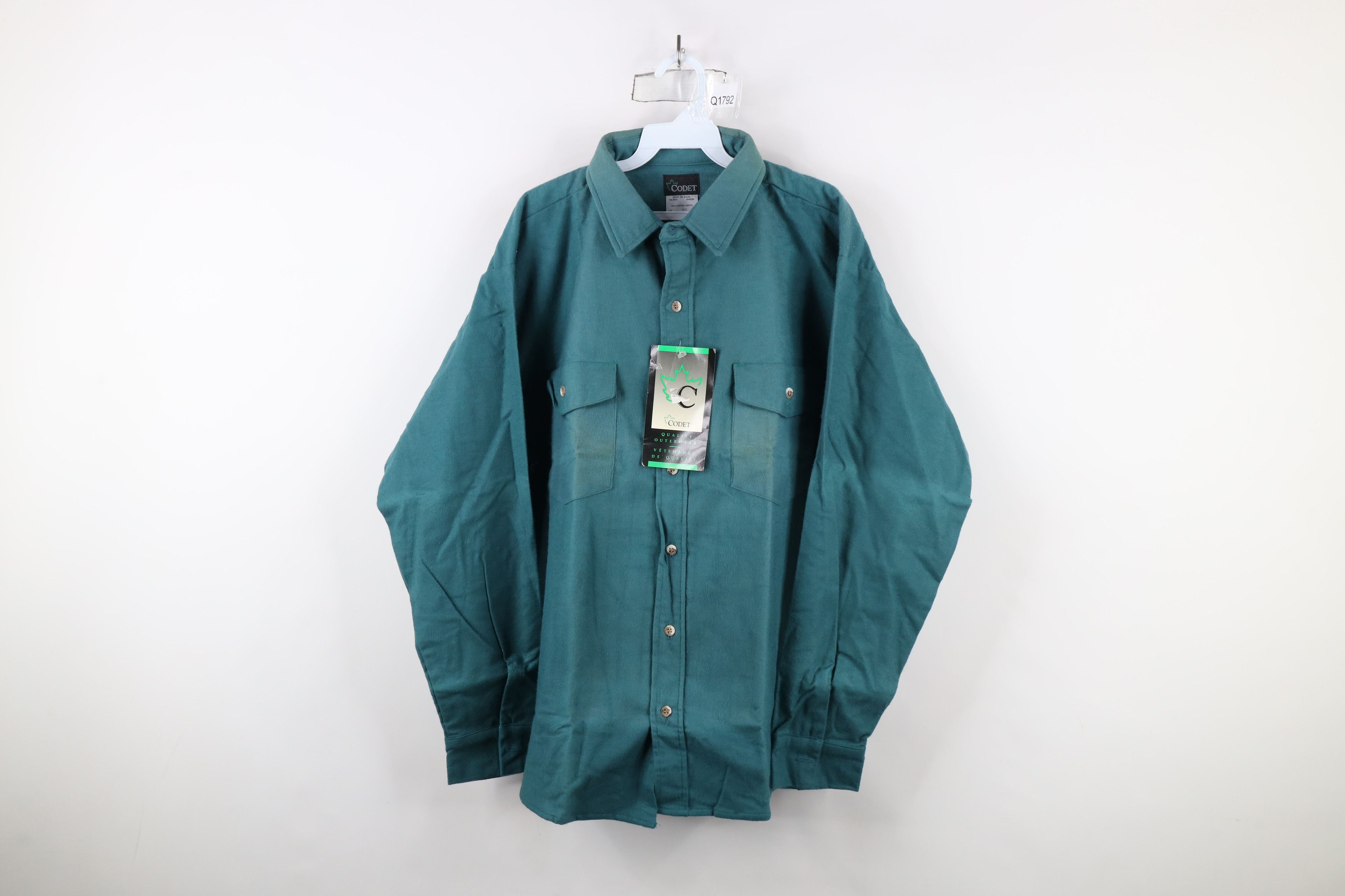 Vintage Deadstock Vintage 80s 90s Streetwear Button Shirt Teal USA Size US XL / EU 56 / 4 - 1 Thumbnail