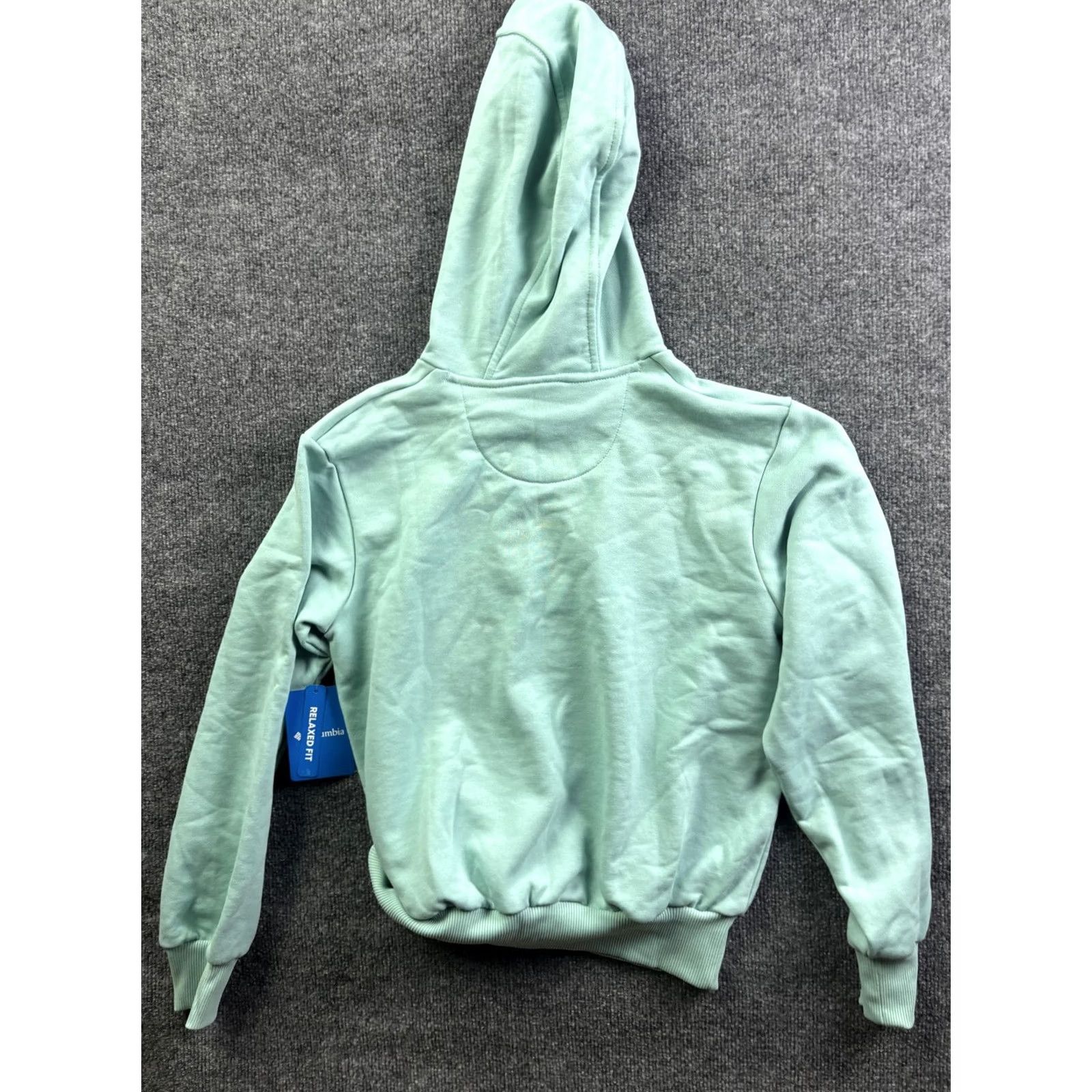 Vintage Columbia Hoodie Womens XS Green Marble Canyon Relaxed Fit Pullover Sweatshirt Crew Neck Hooded Front Pockets Casual Fall Size XS / US 0-2 / IT 36-38 - 7 Thumbnail