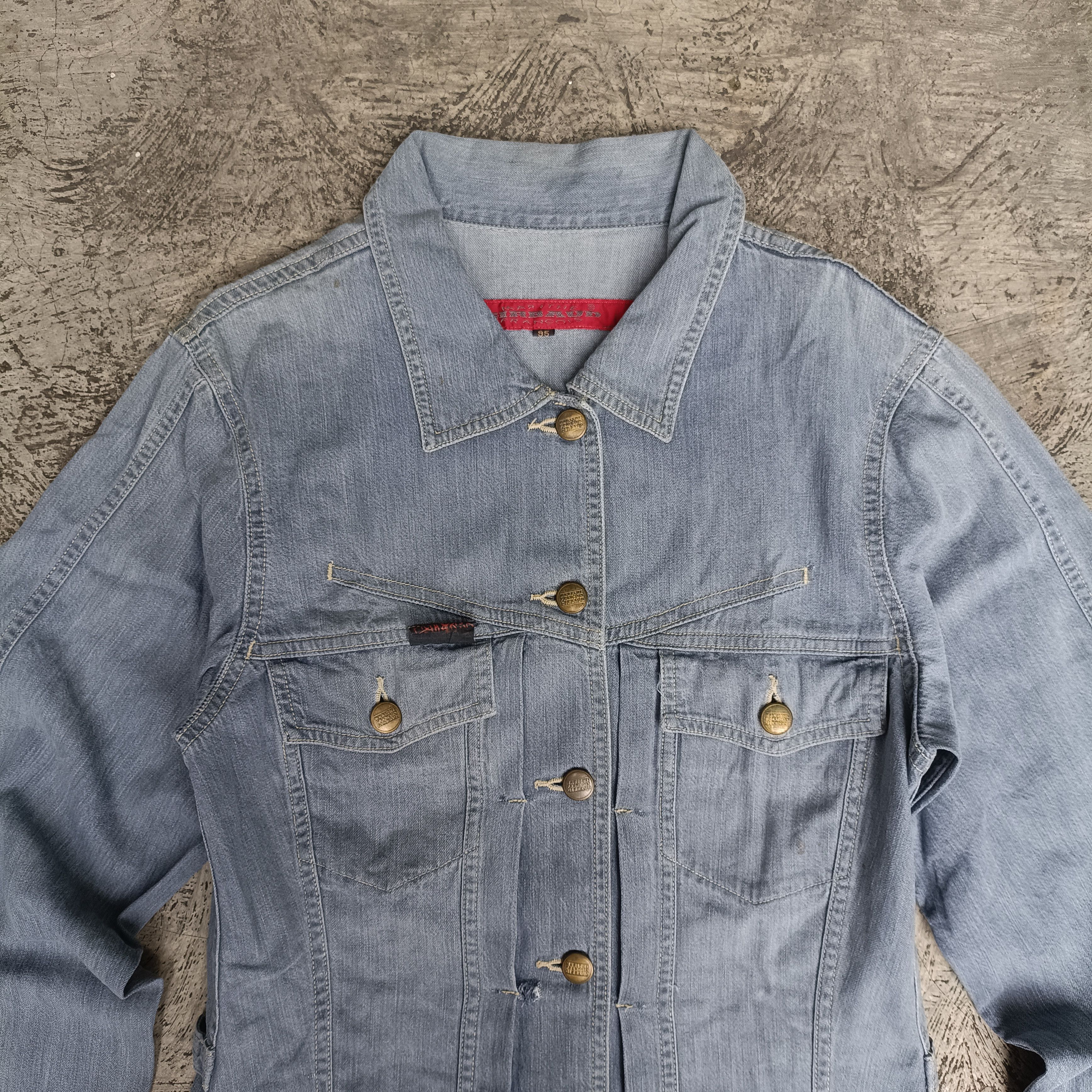 Marithe + Francois Girbaud Vintage MFG Stone Washed Denim Jacket W buckle back Size M / US 6-8 / IT 42-44 - 2 Thumbnail