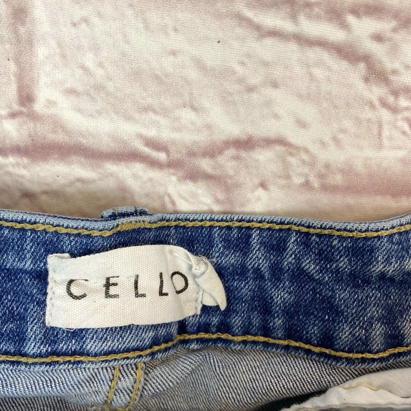 Vintage Cello Jeans Womens Size 1 High Rise Straight Leg Distressed Light Wash Stretch Size 25" / US 0 / IT 36 - 5 Thumbnail