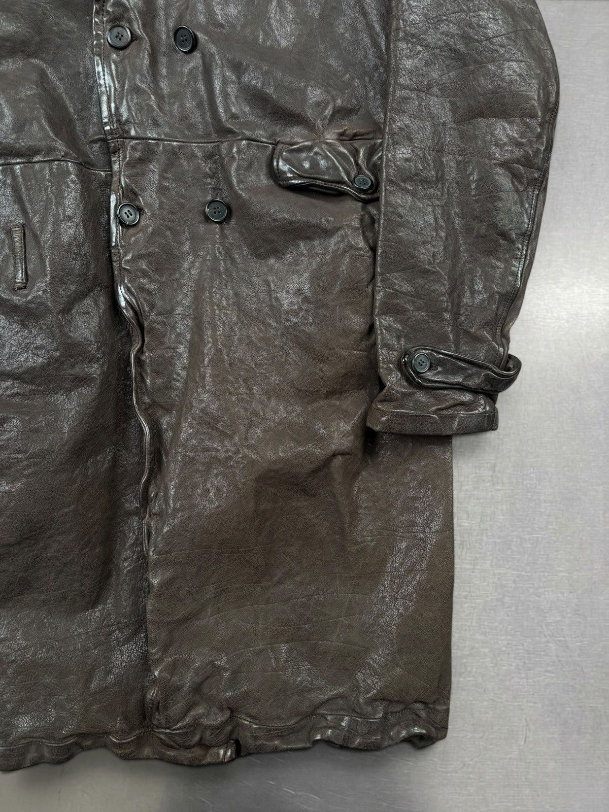 Neil Barrett Neil Barrett leather trench coat in dark brown Size US M / EU 48-50 / 2 - 5 Thumbnail