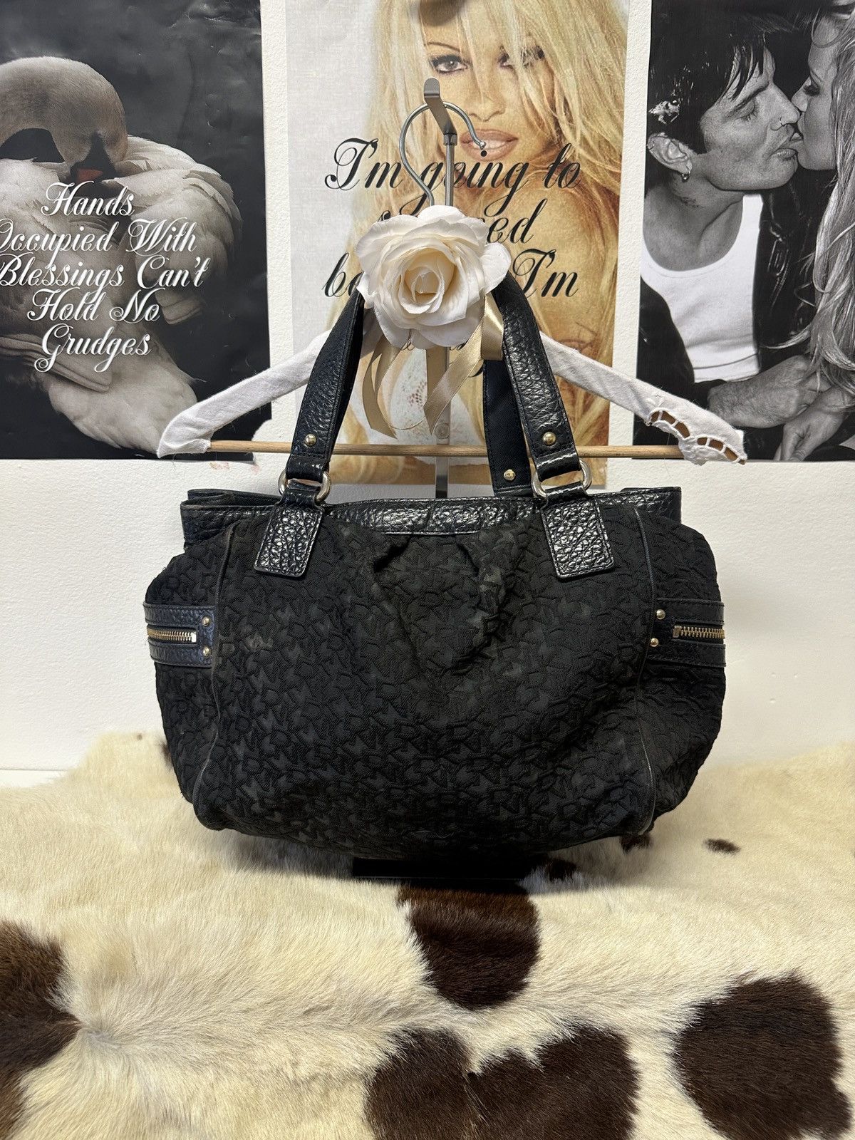 DKNY Vintage DKNY black leather shoulder tote bag Size ONE SIZE - 1 Thumbnail