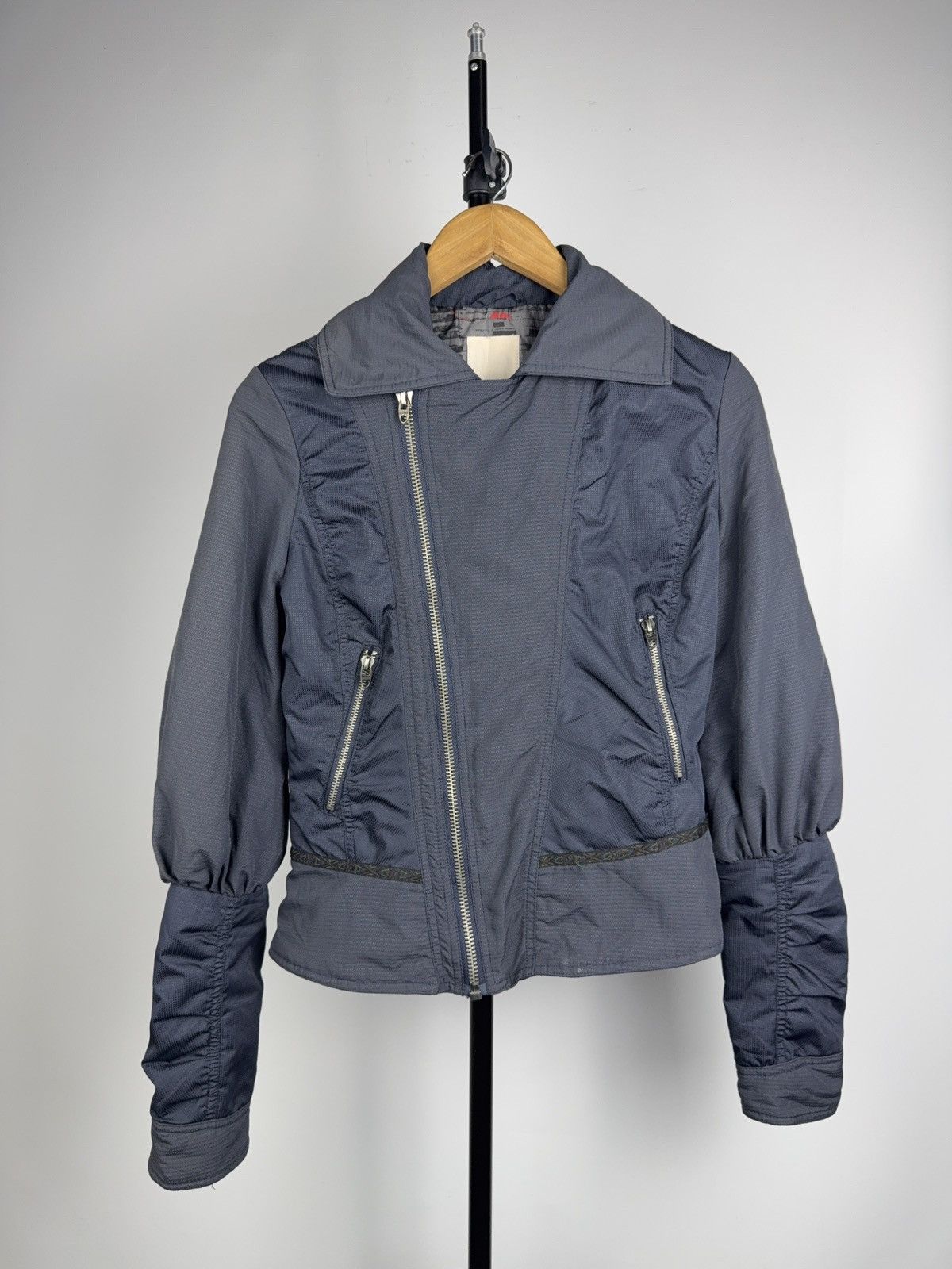 Diesel 00s Archive Diesel Cropped Moto Jacket Zip Tech Y2K Archive Size S / US 4 / IT 40 - 15 Thumbnail