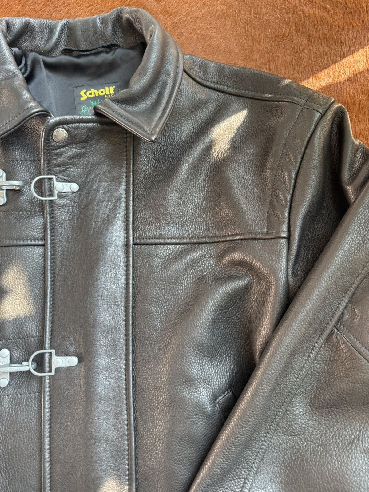 Schott × Supreme Supreme Schott Leather Clip Jacket Size US M / EU 48-50 / 2 - 2 Thumbnail