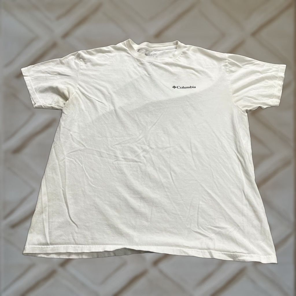 Vintage COLUMBIA Graphic T-Shirt Mens XL White Cotton Crew Neck Short Sleeve Casual Outdoor Size US XL / EU 56 / 4 - 1 Thumbnail
