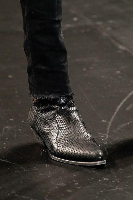 Saint Laurent Paris SS15 Black Python Santiag Boots 41 | Grailed