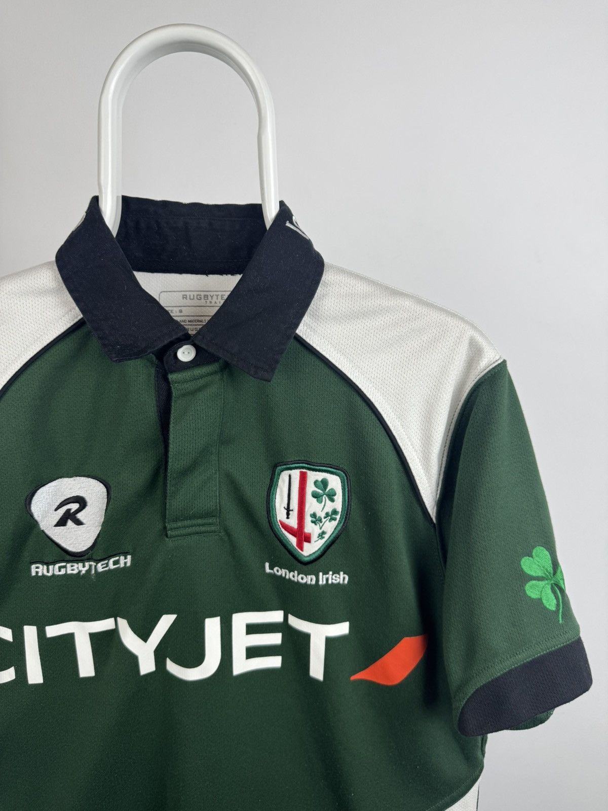 Vintage Vintage London Irish Cityjet Union Green Rugby Jersey Size US S / EU 44-46 / 1 - 2 Thumbnail