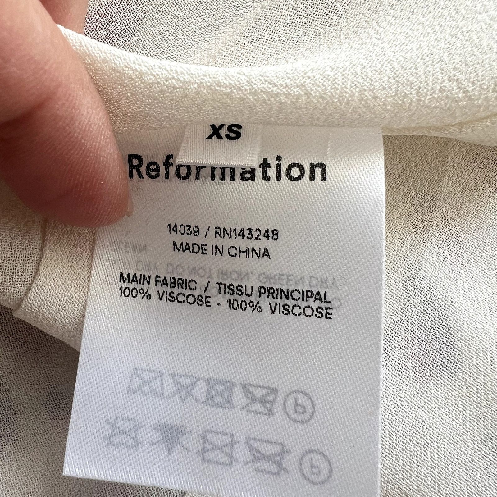 Reformation REFORMATION Sable Shirred white red dress size XS C3 Size XS / US 0-2 / IT 36-38 - 6 Thumbnail
