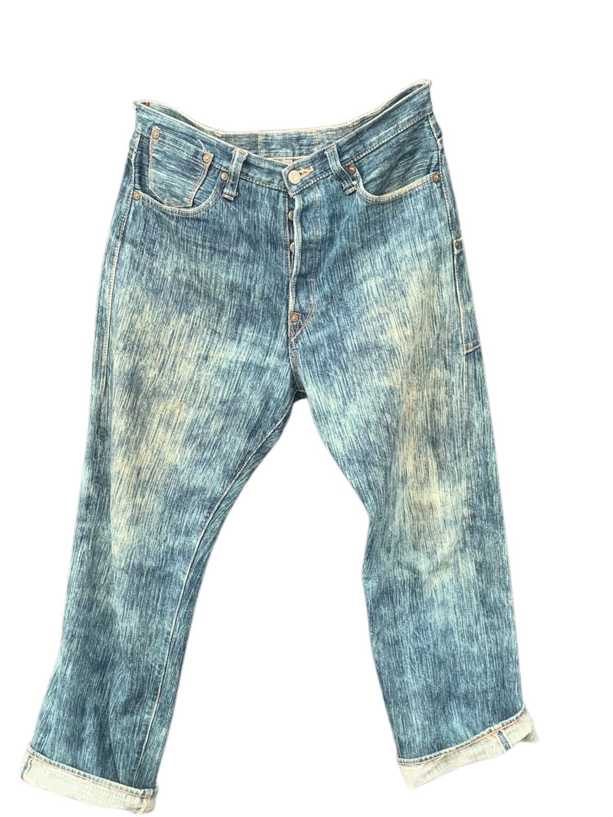 Sugar Cane Vintage Sugar Cane Edo Ai Denim Buckle Back Selvedge Jeans Size US 33 - 2 Thumbnail