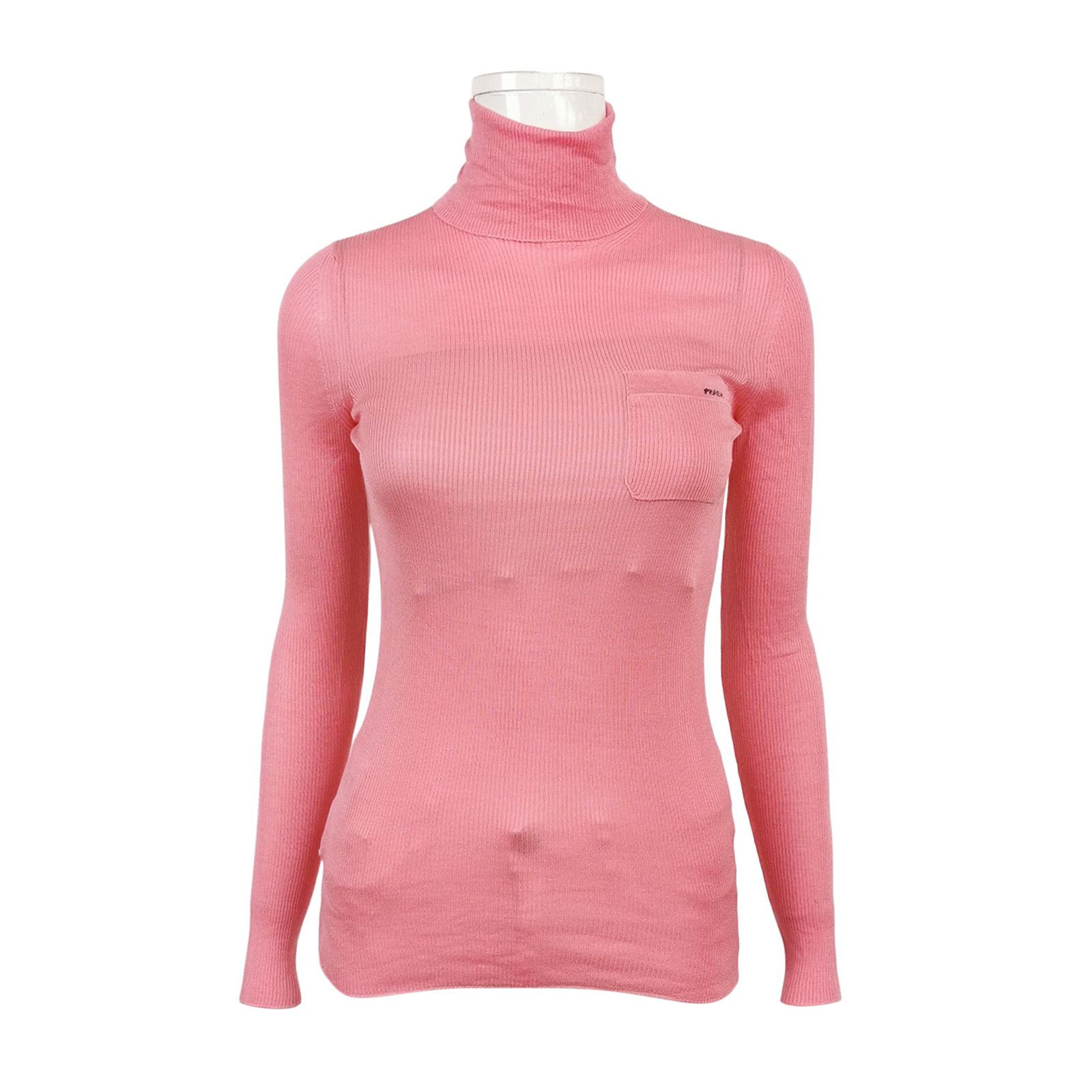Prada Prada Pink Ribbed Turtleneck Sweater Size IT 38 Size XS / US 0-2 / IT 36-38 - 1 Thumbnail